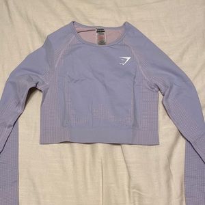 Lavender Gymshark Long Sleeve Crop Tee